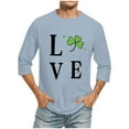 thumbnail image 1 of Wancir Chemises pour Hommes en Solde Imprimé de la Saint-Patrick Col Rond Mode Décontractée Manches Courtes Trois-Quarts, 1 of 4