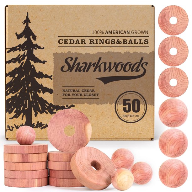 Bloques de cedro para guardar ropa SHARKWOODS, paquete de 50