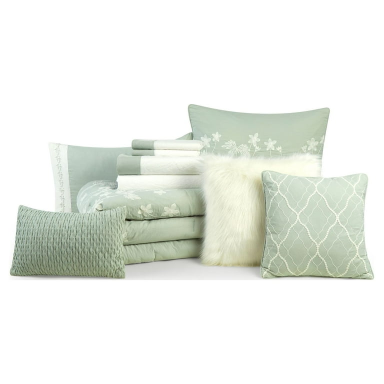 CELINE❤︎シーツセット Celine Linen 10-PIECE Bed-in-a-Bag Pleated Comforter Set