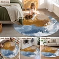 thumbnail image 5 of Round Rugs 7 Ft, Blue Brown Abstract Non Slip Area Rugs for Kitchen Bedroom Entryway, Vintage Gradient Graffiti Oil Painiting Washable Carpet Runner Rug Floor Mats for Bedroom Home Decor, 5 of 8