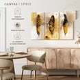 thumbnail image 5 of Elephant Stock Gold Speckled Grunge Feathers Wall Art - Horizontal Multi Panel Canvas - Living Room Wall Decor - Decor Elements Multi Panel - Beige And Black Decor - 38" x 24", 5 of 8