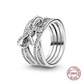 thumbnail image 1 of 925 Silver Stackable Vintage Leaf Ring For Women Crystal S925 Bowknot Rings Original Finger Rings Anniversary Retro Jewelry YFPTR036 6, 1 of 6