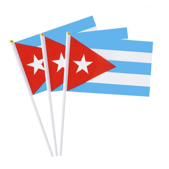 Cuba Flag Cuban Small Stick Mini Hand Held Flags Decorations 1 Dozen (12 pack)