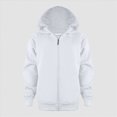 thumbnail image 2 of KPOPLK Boys Zip Up Hoodie Fall Long Sleeve Shirt Fashion Lightweight Hooded Jacket Coats for 1-9 Years White Size 8-9 Years, 2 of 8