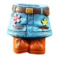 thumbnail image 2 of Indoor Unique Jeans Skirt Resin Flower Pots C, 2 of 5