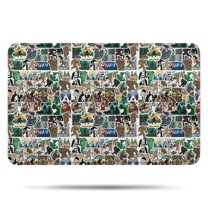 Multicolor Bigfoot and Sticker Pattern Bathroom Rugs Mat,Non Slip Microfiber Bathroom Rug,Rubber Backing,Soft Bathroom Mats for Bathroom Floor,Tub and Shower,17x27in(43x68cm)