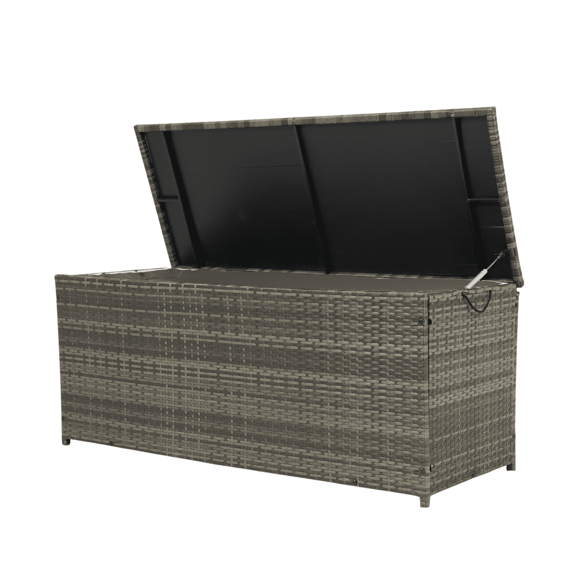 Aimee Lii Outdoor Storage Box, 113 Gallon Wicker Patio Deck Boxes with Lid, Outdoor Toy Storage for Kids, Gray