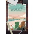 thumbnail image 3 of Ocean City, Maryland, Painterly, Bottle This Moment, Beach Chairs (12x18 Wall Art Poster, Room Decor), 3 of 3