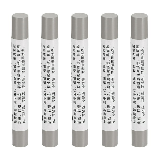 Uxcell Crayones de Reparación de Muebles, Barra de Cera, Marcadores de Toque, Paquete de 5 en Gris Plateado