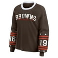 thumbnail image 2 of Women's WEAR by Erin Andrews  Brown Cleveland Browns Sport Long-Sleeve T-Shirt, 2 of 6