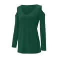thumbnail image 5 of MEICHEN Spring and Summer Women's Clothing Color Cotton Fashion Solid Color Strapless Long Sleeved T Shirt, 5 of 6