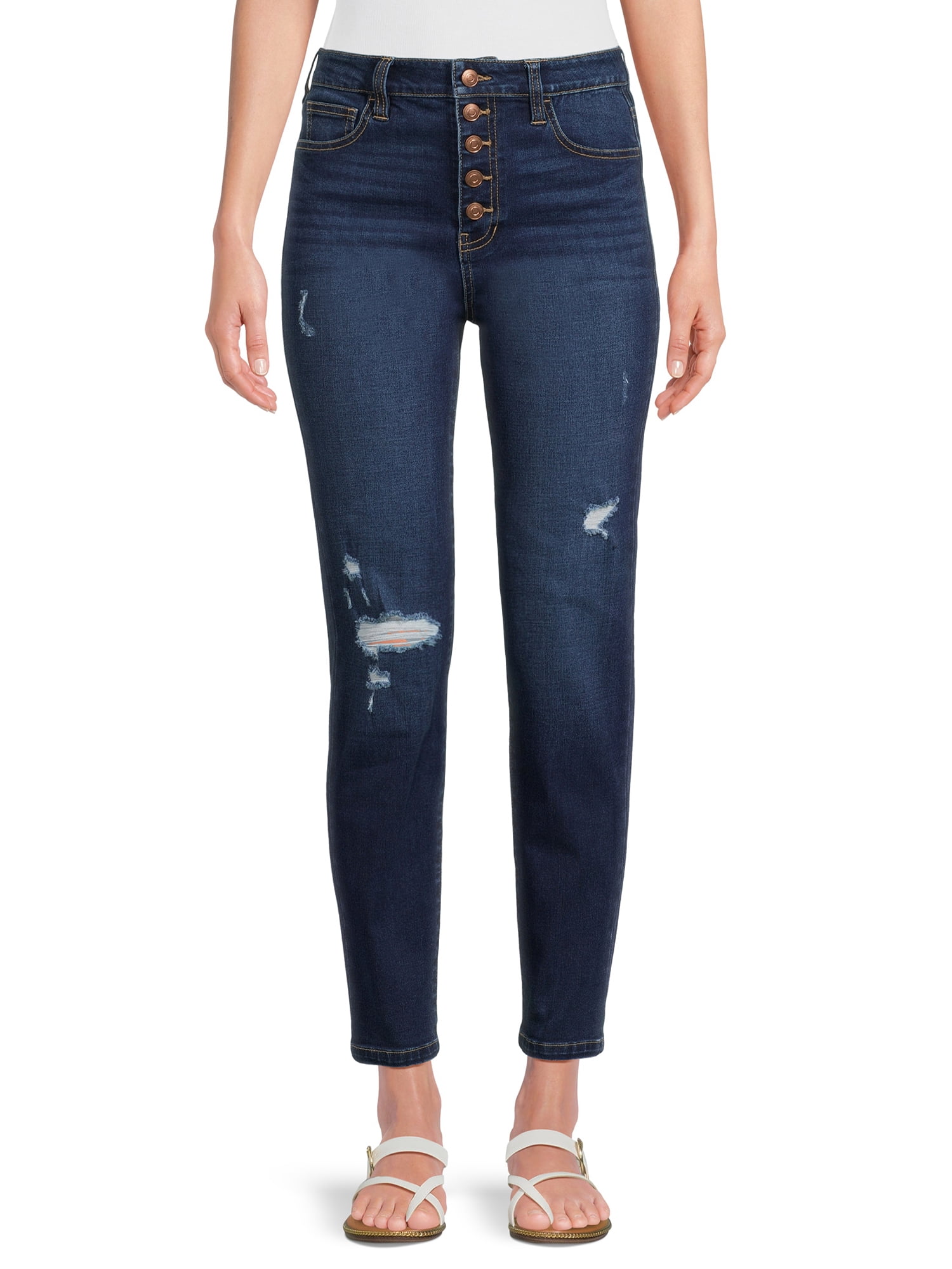 Jeans Skinny Femme Joe's Jeans - Modèle Rolled Crop Déchiré - Taille 28 (28" D'entrejambe) - Neuf Avec étiquettes