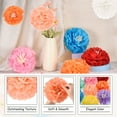 thumbnail image 3 of Uxcell Paper Flowers 13D Tissue Paper Pom Poms for DIY Crafting Wall Wedding Party Peach Pink 10 in, 3 of 5