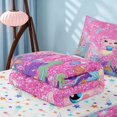 thumbnail image 5 of Homewish Cartoon Axolotl Zipper Twin Comforter Sets with Fitted Sheet and 2 Pillowcases for Kids Girls, Pink Glitter Stars Zipper Bedding Set, 5 of 7