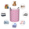 thumbnail image 4 of Susaid Cool Flamingos Print Waterproof Oxford Cloth Storage Circular Laundry Hamper BasketCapacity for Home-Medium, 4 of 6