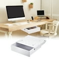thumbnail image 1 of Unique Bargains Under Desk Drawer, 1Pack - Plastic Self-Adhesive Slide Out Stationery Storage for Office Home (White, 245x232 MM), 1 of 6