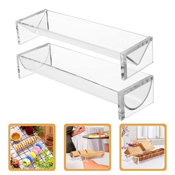 NIAIZEK 2Pcs Clear Acrylic Dessert Stand Tabletop Cake Holder Compact Space Saving Design