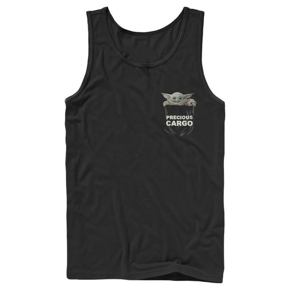 Men's Star Wars: The Mandalorian The Child Precious Cargo Pocket Tank Top Black Small