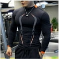 thumbnail image 3 of Lisingtool Tops Men's Breathable Sports Tight-Fitting Long-Sleeved Quick-Drying Fitness Top Long Sleeve Shirts for Men Black, 3 of 6