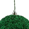 thumbnail image 2 of Vickerman 4" Emerald Beaded Ball Ornament, 6 per Bag, 2 of 5