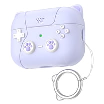 GJX Case Compatible with AirPods Pro 2 & 1 (2nd & 1st Generation), Cute Soft Silicone Cover with Animal Ears, Kawaii Shockproof Protective Skin for Girls Women,Light Purple