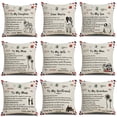 thumbnail image 1 of Juego de 9 fundas de almohada de lino con frases inspiradoras decorativas, 1 of 3