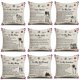 thumbnail image 1 of Juego de 9 fundas de almohada de lino con frases inspiradoras decorativas, 1 of 3