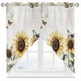 thumbnail image 2 of American Pastoral Style Swag Curtain Valance for Windows, Yellow Sunflower Butterfly Window Treatments Short Swag Topper for Kitchen Windows Bathroom Bedroom, 28"x36", 2 of 8