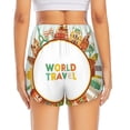 thumbnail image 4 of Xecao's World Travel3 for a double-layer running short for women, perfect for gym, tennis, and more, featuring a convenient pocket., 4 of 9
