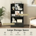thumbnail image 5 of Giantex 4-Tier Bookcase w/Drawer, Freestanding Bookshelf, Modern Display Shelf, Floor Storage Organizer for Home, Office, Black, 5 of 8