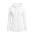 thumbnail image 2 of Sheghy Womens Tops Round Neck Zipper Long Sleeve Sun Protection Casual Outerwear Tops White M, 2 of 9