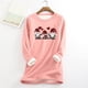 thumbnail image 1 of Puntoco Moda para mujer Estampado de Navidad Manga regular Otoño Invierno Suelta Vacaciones Casual Manga Cuello redondo Camisa tops Puntoco Puntoco-2789, 1 of 4