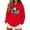 Red, variant on Juebong fashion Women's Graphic Halloween Hoodie Drawstring Solid Color Long Sleeve Sweatshirt Oversized Kangaroo Pocket Hooded Pullover Casual Fall Retro Floral Skull Square Frame Printed Outwear