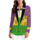 thumbnail image 3 of TaTaai Ladies Mardi Gras Printed Long Sleeve Loose Casual Shirt Unisex Lapel Fashion Blouse Holiday Top for Daily Office Party Streetwear Spring Summer Wear Gift, 3 of 9