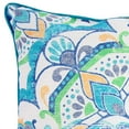 thumbnail image 4 of Jordan Manufacturing 18" x 18" Blue Medallion and Turquoise Solid Reversible Square Decorative Throw Pillow with Welt, 4 of 7