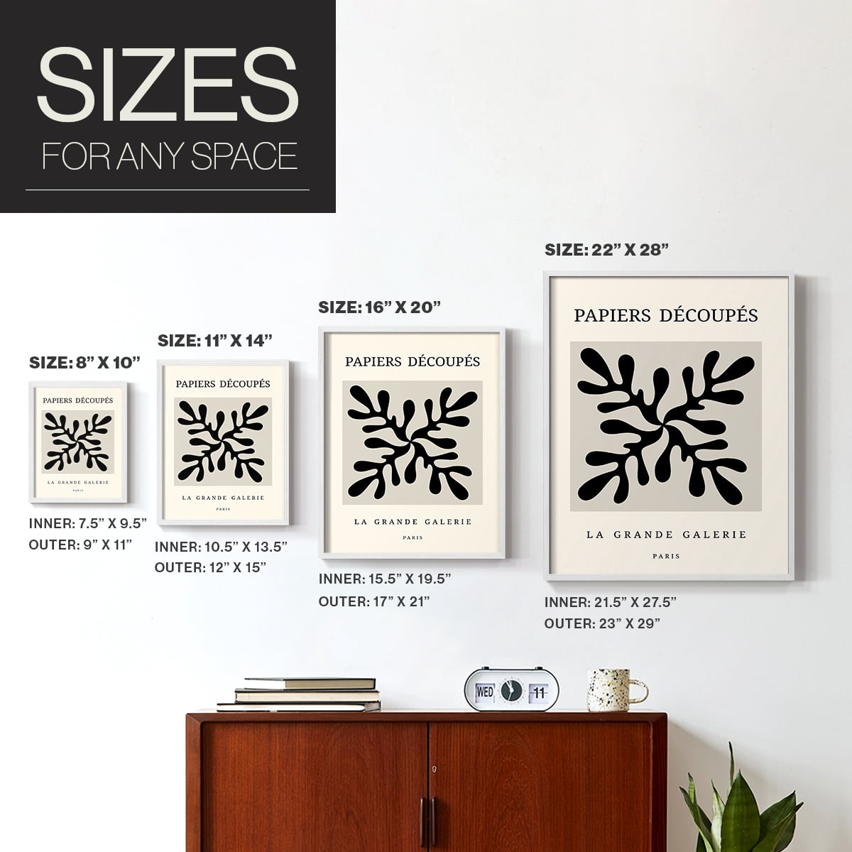 Matisse CCCXCVIII in White Solid Wood 8 x 10 Framed Print