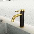 thumbnail image 2 of VIGO Madison Single Handle Single-Hole Bathroom Faucet in Matte Gold and Carbon Fiber, 2 of 10