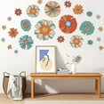 thumbnail image 4 of Boho Retro Floral Wall Decals Large Vintage Flower Wall Stickers Colorful Hippie Flower Wall Art Stickers for Bedroom, Living Room, Offices, Sofa, TV Backdrop Decoration, 4 of 8