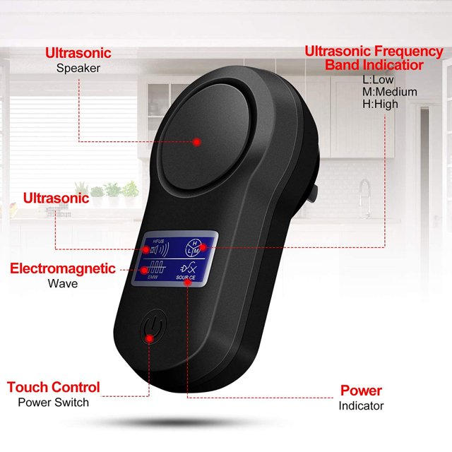 Rechazo De Plagas Eléctrico Ahuyentador de plagas ultrasónico Dispositivos de mosquitos de ratas de ratones anti interiores electrónicos Likrtyny Libre de BPA