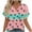 #064-Pink, variant on Cutuoiiu Women's Floral Printed Summer V Neck Short Sleeve Leisure Tshirts Gifts