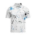 thumbnail image 4 of Golf Shirts for Men Performance Short Sleeve Print Moisture Wicking Polo Shirt White XL, 4 of 4