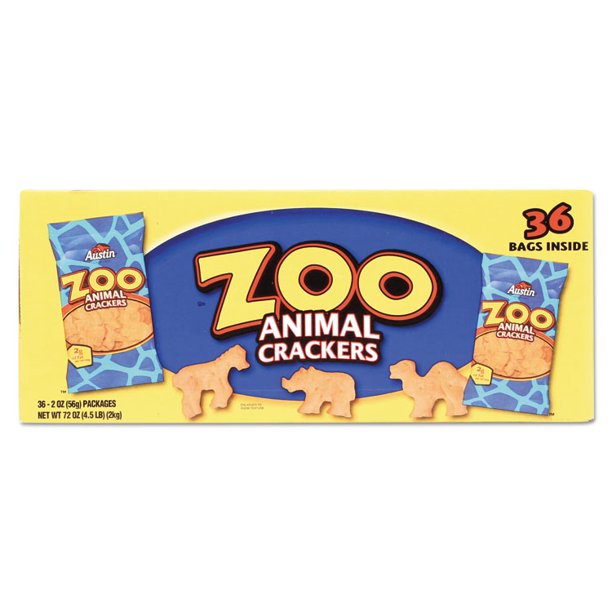 Zoo Animal Crackers, Original, 2 Oz Pack, 36 Packs/box
