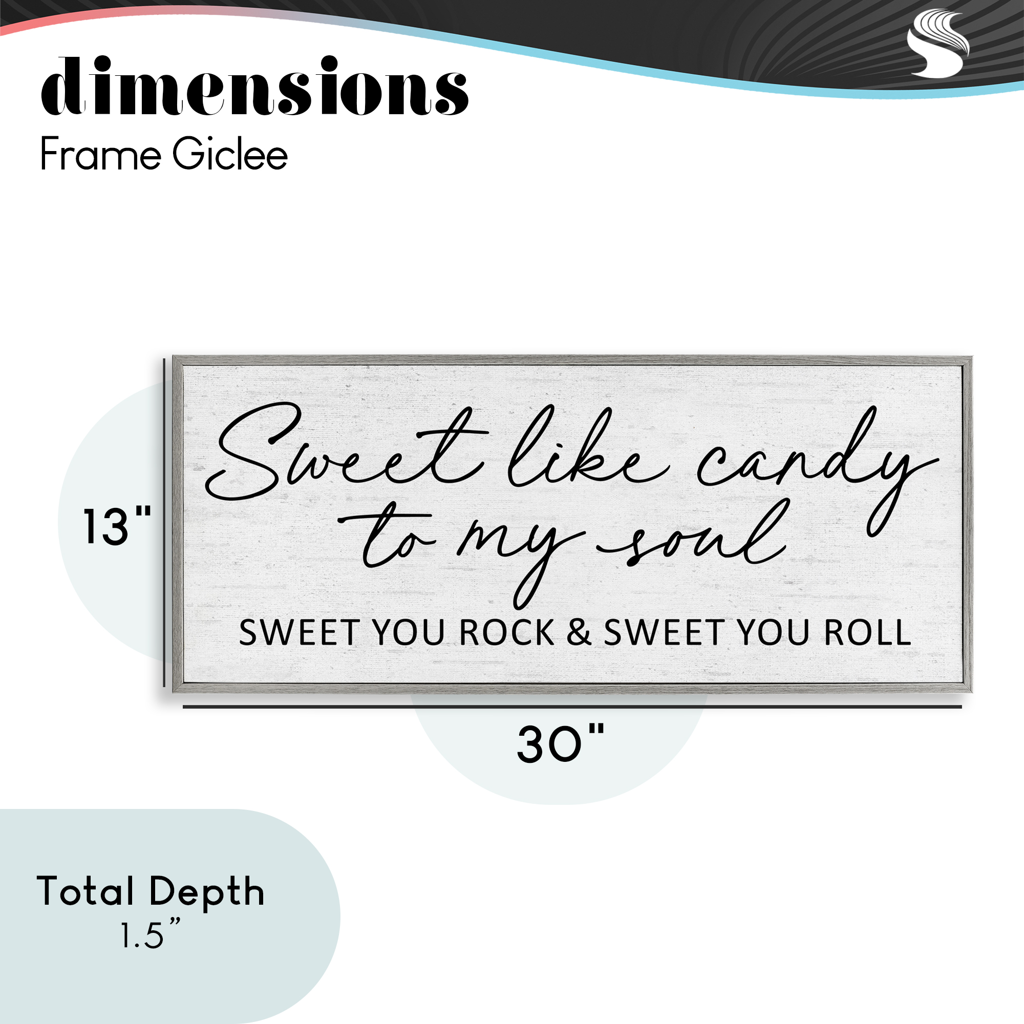 Sweet Like Candy Song Lyrics Gray Framed Giclee Art, design by Lettered and Lined