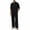 07#Black, variant on Long Sleeve Casual Outfit For Men Henley Half Button Stand Collar Shirt Matching Loose Fit Long Trousers