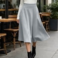 thumbnail image 6 of Lmueinov Plus Size Skirts for Women Casual Elastic High Waist Midi Skirt with Pockets Solid Color Flowy Work Office Fall Winter Skirts S-3XL, 6 of 7