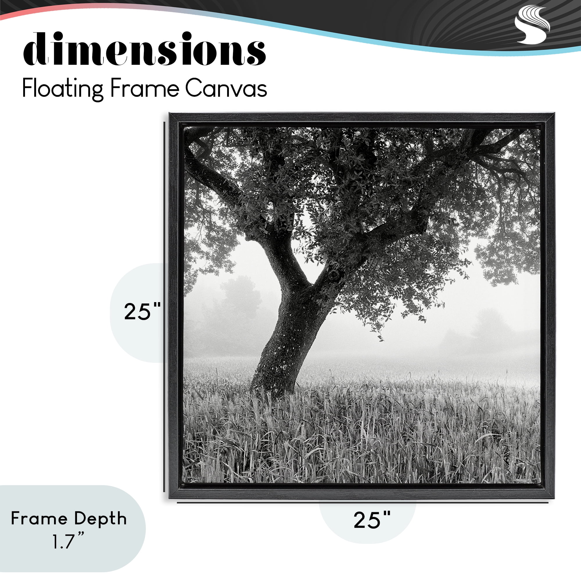 Stupell Industries Tuscan Morning Oak in Mist Black Framed Floater Canvas Wall Art, design by Chip Forelli
