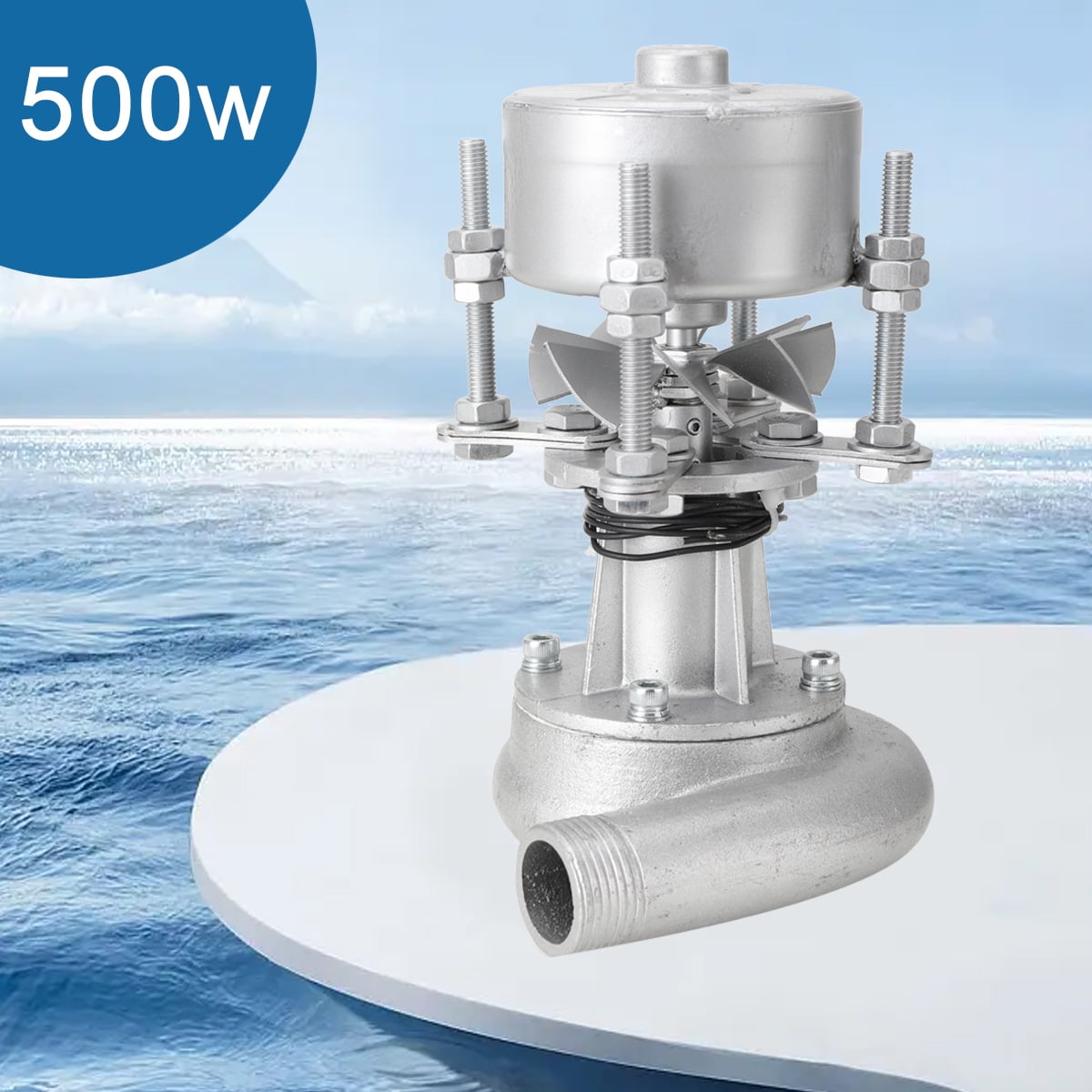 ECUTEE Micro Hydroelectric Generator, 500 Watts 220V Hydroelectric Power Station Water Turbine Water Flow Generator High Power with Monitoring TV Lighting Computer for Outdoor