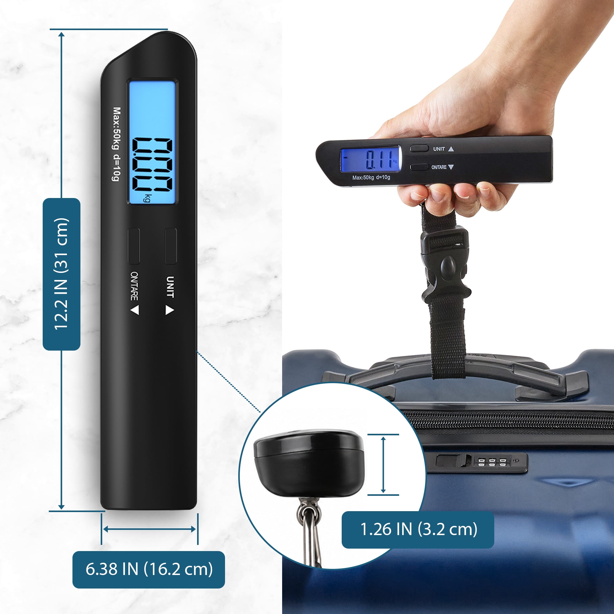 Protege Luggage Scale with AAA batteries