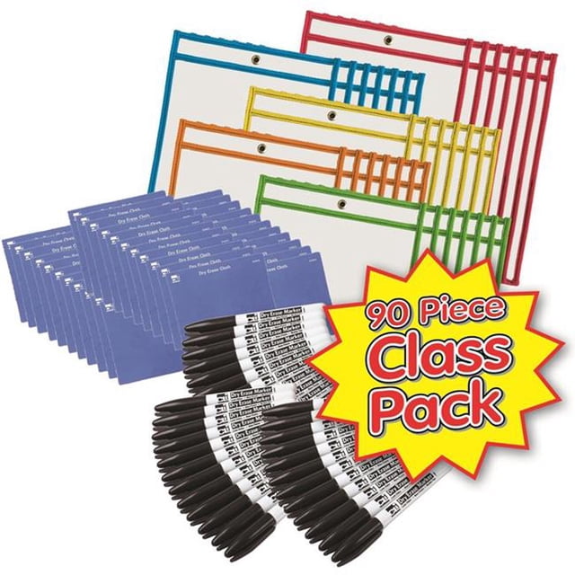 Charles Leonard Poche Effaçable à Sec - Pack de Classe - Ensemble de 30