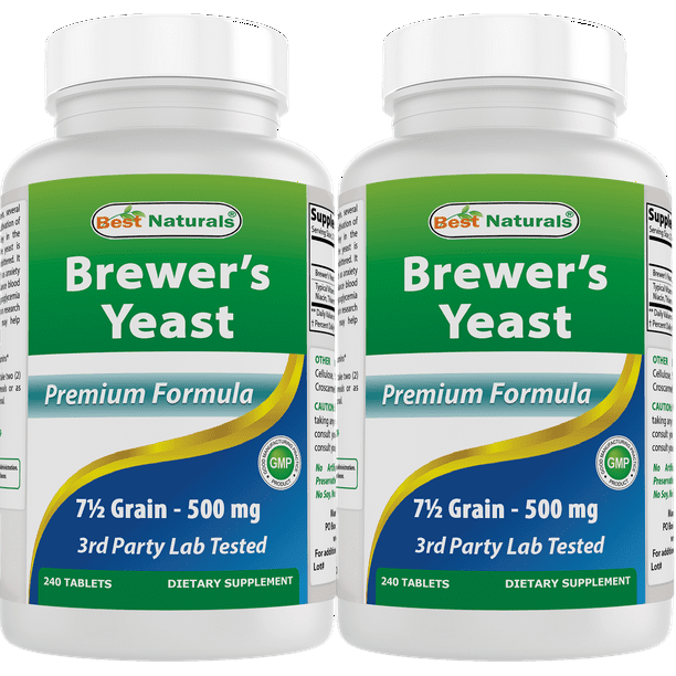 2 Pack Best Naturals Brewers Yeast 71/2 Grains with vitamin B1